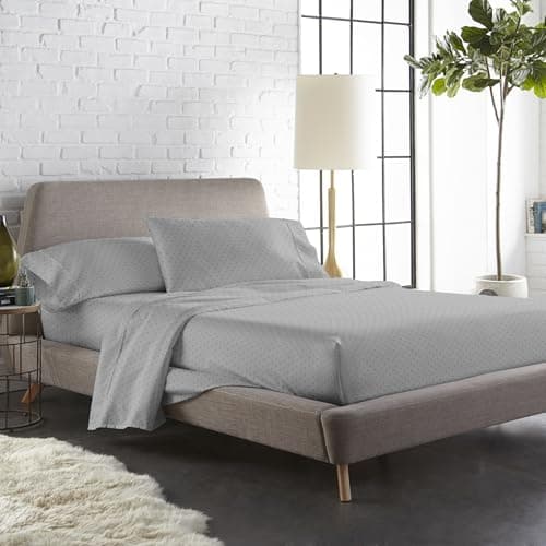 Blue Dahlia 100% Cotton, King Size/Double, Bedsheet (108" x 108") + 2 Pillow Covers, Silky Smooth Feel, 300TC Dotted Premium Bedsheet, Colour: Paloma Grey