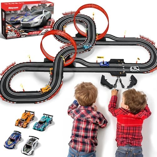 30 FT Slot Car Race Tracks Sets Toys for Ages 810 143 Dual Race Car Track with 4 Slot Cars 2 Hand Controllers Christmas Birthday Gift Toys for Ages 813