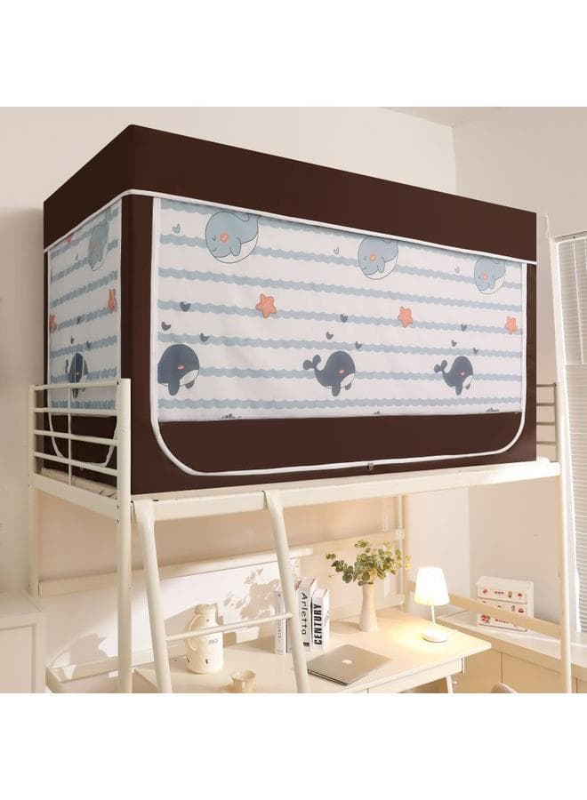 RKT4 Student Dormitory Bed Curtain Plus Mosquito Net Integrated Upper Bunk Lower Bunk Full Shading Anti-mosquito Universal Zipper With Bracket