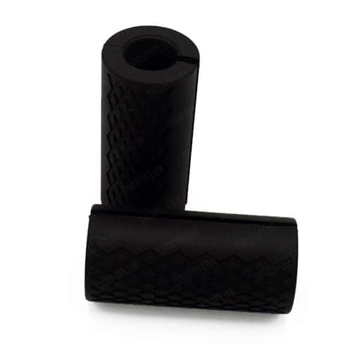 Shopoflux® Gym Dumbbell and Barbell Grips | Fat Bar Grip fit Standard Barbell, Dumbell Handles, Bicep, Pull Up Bar, Rope Grips for Weight Lifting Fitness Training (Pack of 2) (Black)