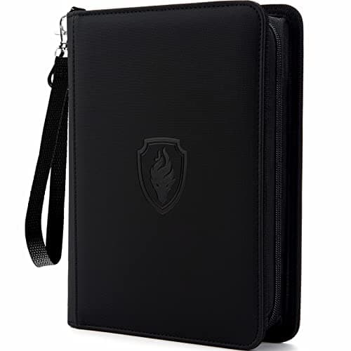 Fabmaker Premium 4 Pocket Zip Card Binder Trading Card Binder for 320 Cards Portable PU Card Collection Binder Collector Card Album Folder for Game Sports Cards Black