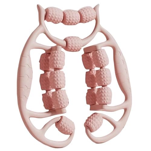 DAYANIDHI Double Leg Roller Massager | U-Shape Handheld Foam Relaxer with 18 Spiked Wheels | Deep Tissue Muscle Relief & Yoga Recovery Tool | Ideal for Exercise, Relaxation & Pain Relief
