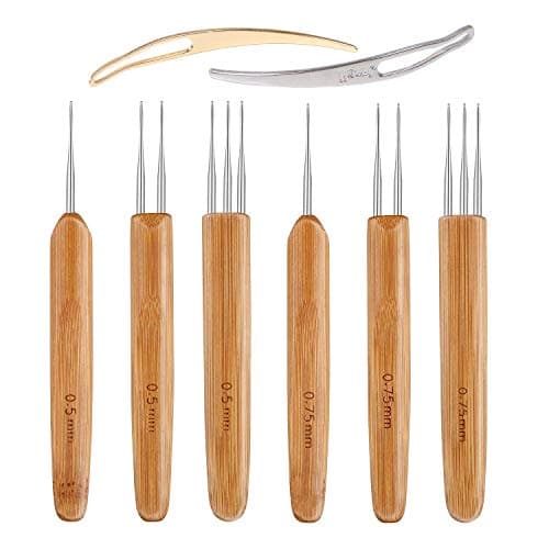 AUGSUN 8 Pcs Dreadlock Crochet Hook Tool Braid Hair Dreadlocks Needle Weaving Crochet