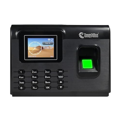 Team Office Z200BW Biometric Attendance Machine – Fingerprint & Card | Cloud Software | Wi-Fi Enabled | Built-in Battery Backup | Office Use (Black)