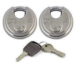 Europa Combo of Stainless Steel Mirrored Twin Lock with 4 Keys (Silver, 90 mm)