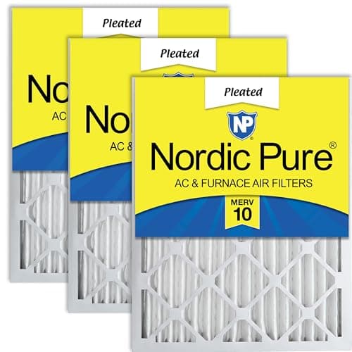 Nordic Pure 24x24x2 (23 3/8 x 23 3/8 x 1 3/4) Pleated MERV 10 Air Filters 3 Pack
