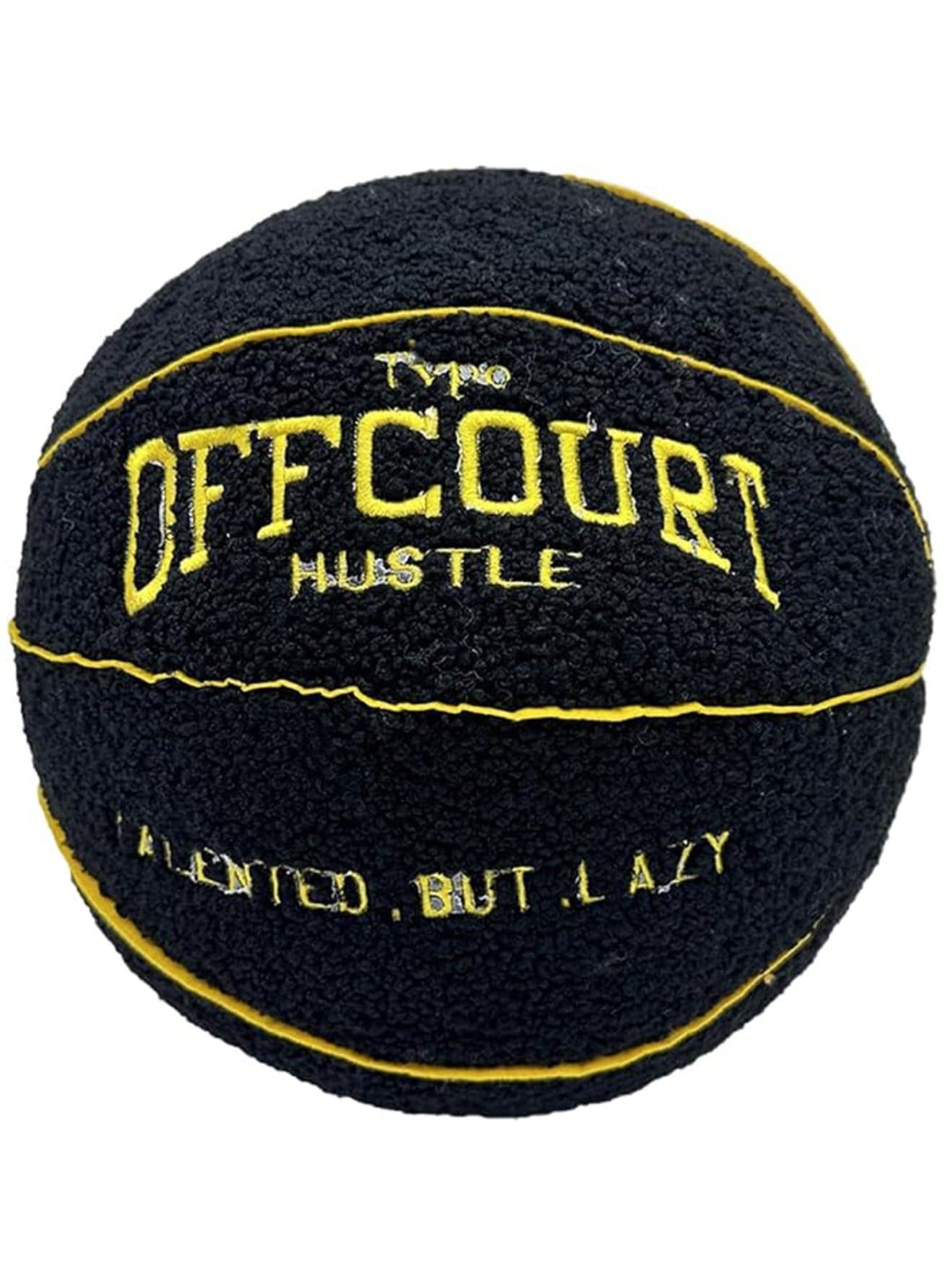 Basketball Mat 25cm Plush Basketball Cushion Pillow Soft Basketball Plush Ball Decoration Round Mat 3D Ball Basketball Plush Toy Children Gift(Black)