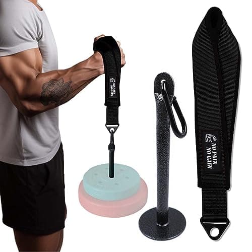 Lights Mountain Arm Wrestling Training Strap Belt Hand Grip Arm Finger Forearm Exerciser Strengthener for Cable Machine and Free Weight