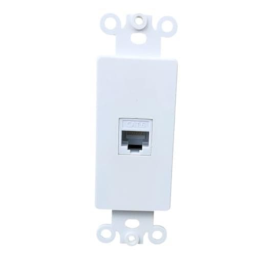 BOPLAT 1 Port CAT6 Ethernet Wall Plate Insert Female to Female - Single CAT 6 RJ45 Keystone Jack Faceplate for Decorator Wallplate