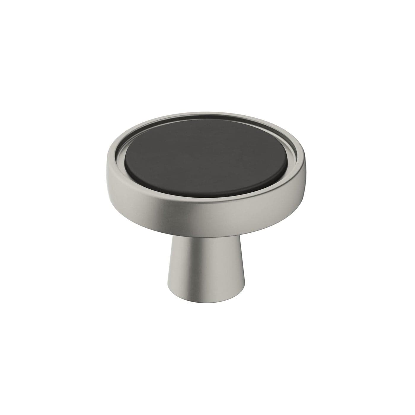 Amerock Cabinet Knob Matte BlackSatin Nickel 138 inch 35 mm Diameter Mergence 1 Pack Drawer Knob Cabinet Hardware