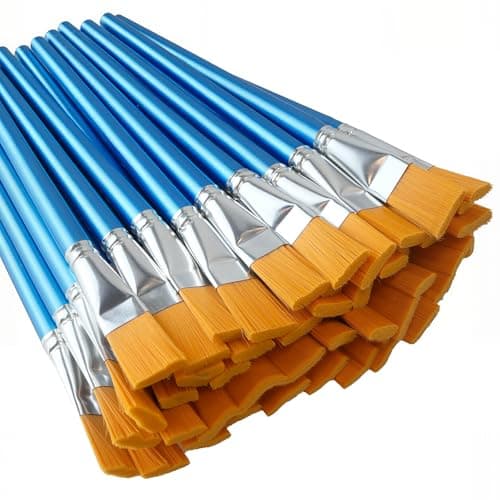 40 Pcs Flat Paint Brushes1 Inch Craft Paint Brushes Large Acrylic Paint Brush for Watercolor Oil Painting AcrylicBig Paint Brush for Oil Paint and Body Painting Crafts Rock Painting 40 Pcs