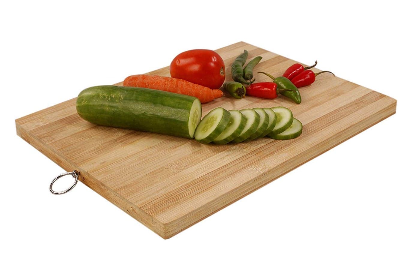 Truvic Wooden Bamboo Kitchen ChoppingCuttingSlicing Board with Holder for Fruit VegetablesColor in Photo Wooden 29 x 20 x 18cm