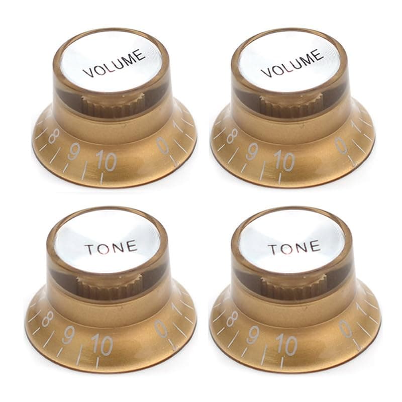 SAPHUE 4pcs Electric Guitar Knobs Plastic Top Hat Style 2 Volume and 2 Tone Speed Control Knobs Set for Gibson Les Paul Electric Guitar Replacement