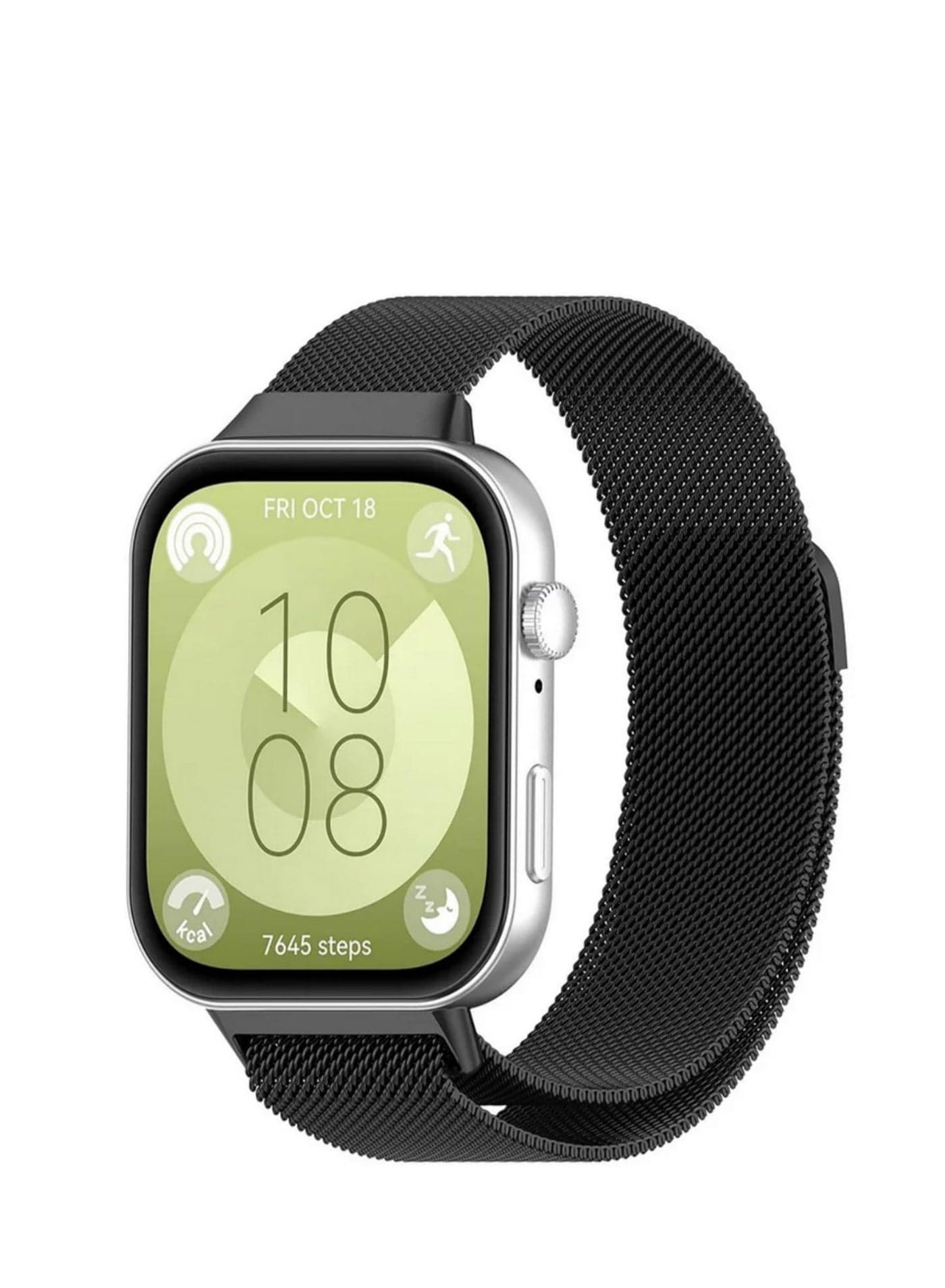 Magnetic Strap For Huawei Watch Fit4 Pro/Watch Fit4/Watch Fit3 Stainless Steel Milanese Loop For Huawei Watch Fit3 Wristband Bracelet Accessories (Black)