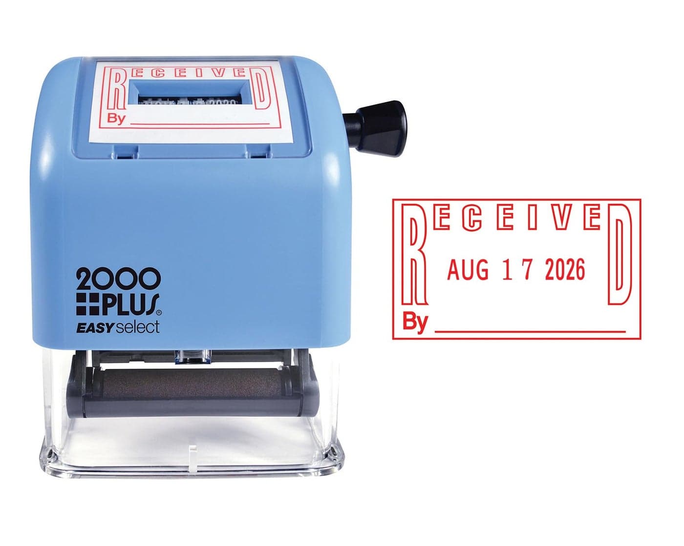 2000 Plus EASYselect SelfInking Date and Received Message Stamp for Business and Office Red Ink 011092