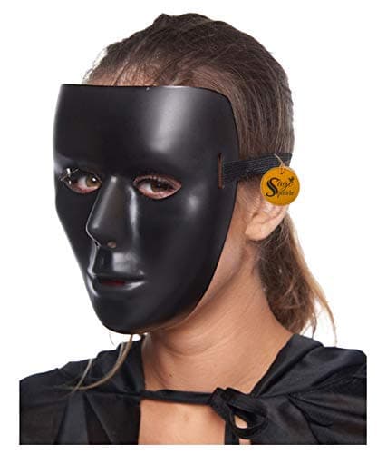 Sage Square Stoneman Vendetta Comic FACE MASK Anonymous VIP Edition Cosplay V for Vendetta (Black) (Pack of 1)
