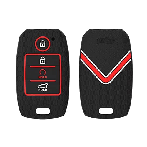 CARMATE Silicone Car Key Cover KC-61 Fit for ( Sonet 2020, Seltos 2020+ )-Black