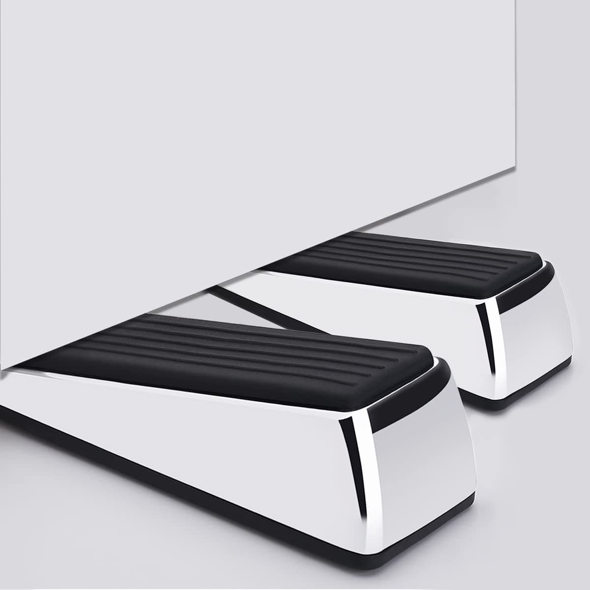 Metal Door Stop Premium Rubber Heavy Door Stopper Wedge Stopper 2Pack Suitable for Door Clearance of 04IN118IN 11mm30mm