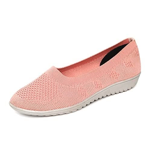 Marc Loire Women's Athleisure Active Wear Flat Ballerina Shoes, Peach - 6 Uk