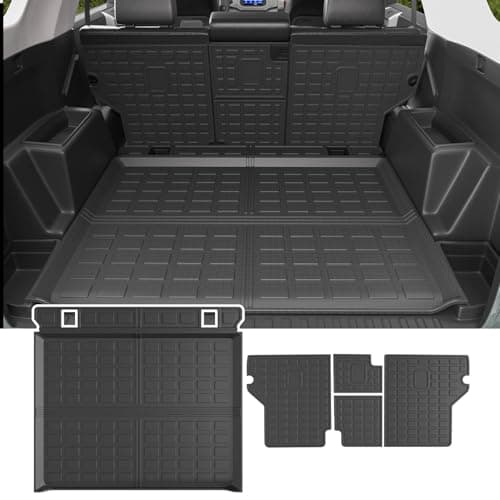 powoq Cargo Mat Compatible with 2010-2024 Toyota 4Runner Back Seat Protector Replacement for 2010-2024 Toyota 4Runner 5 Seater Accessories (Fit W/O Sliding Tray, Rear Backrest Mats+Rear Trunk Mat)
