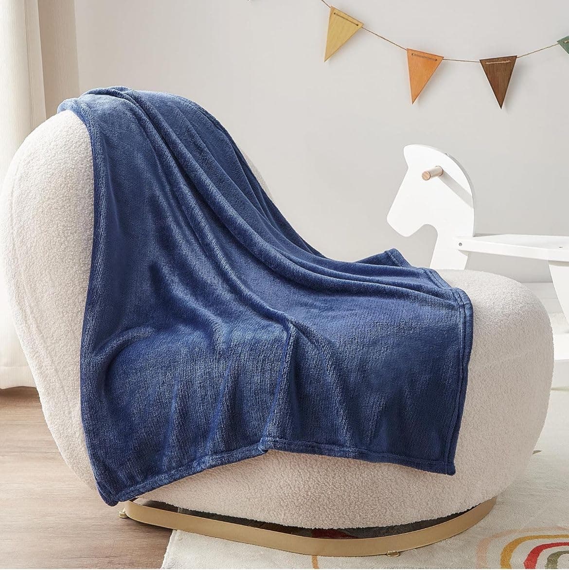 Butterthief Flannel Swaddle Baby Blanket for Newborn Babies Soft All Seasons Wrapper Sheet for Boys & Girls 70x100 cm 0-2 Years Navy Blue