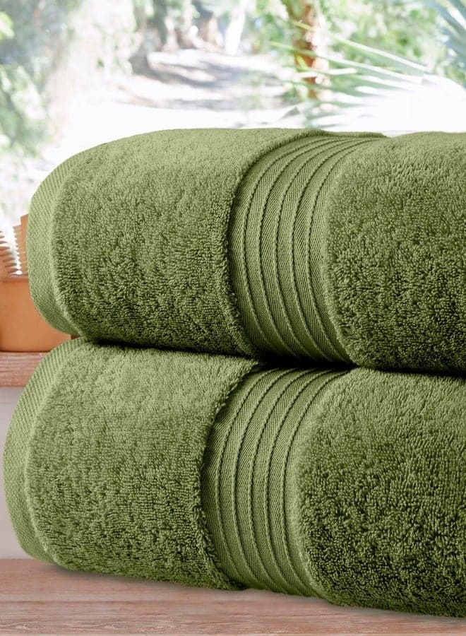 2-Piece Bath Sheets, 100% Combed Cotton 550 GSM Superior Quality Towels, Quick Dry Highly Absorbent 90x180 cm