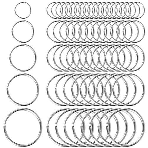 Selizo 200Pcs Split Key Rings Bulk for Keychain and Crafts (5 Size)