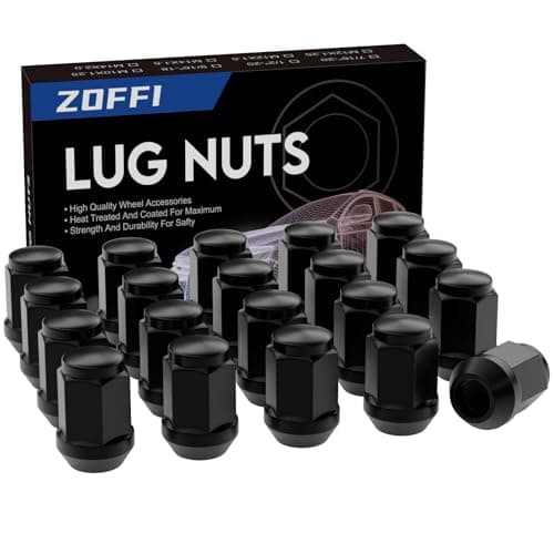 ZOFFI M12x15 Lug Nuts Replacement for Ford Fusion Focus Escape Aftermarket Wheel 20pcs Black Closed End Conical Seat 19mm Hex Lug Nuts