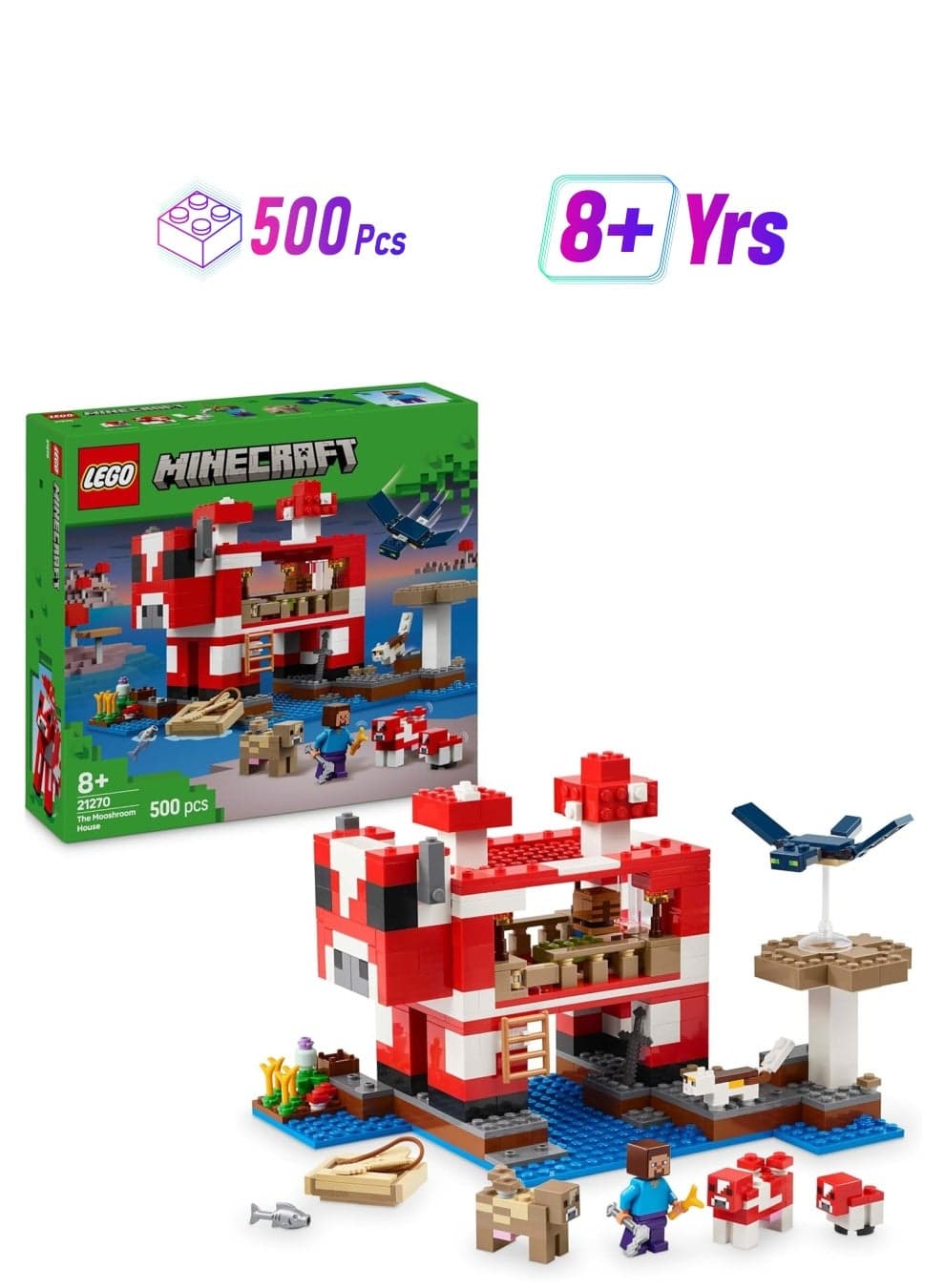 LEGO Minecraft The Mooshroom House Building Toy Set 21270