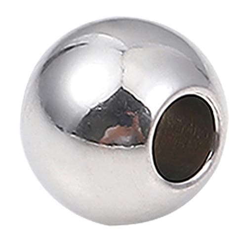 BEADIA Stainless Steel Spacer Beads 6x5mm Round Loose Charm Caps Beads for DIY Jewelry Making 100pcs with 25mm Hole