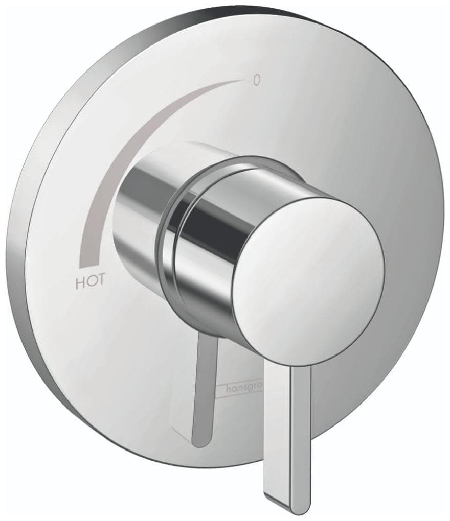 hansgrohe Ecostat S Modern Minimalist Easy Control 1Handle Pressure Balance Shower Valve Trim in Chrome 15739001