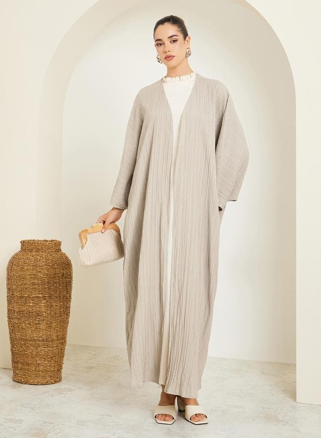 Women Beige Textured Abaya