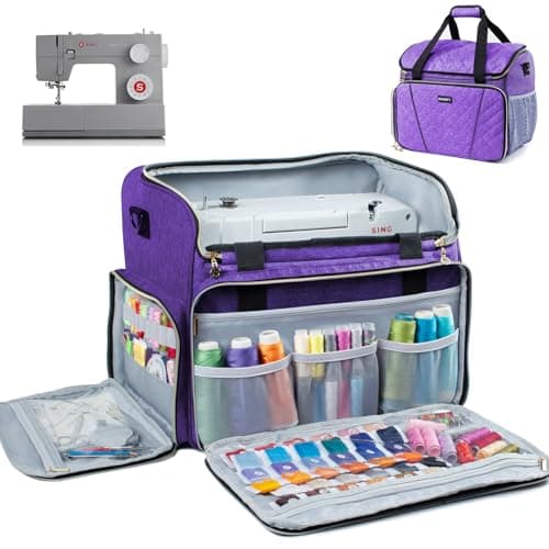 BAGSFY Large Sewing Machine Carrying Case, Sewing Machine Bag, Travel Tote Bag Compatible with Singer, Brother, Bernina & Standard Size Sewing Machines.