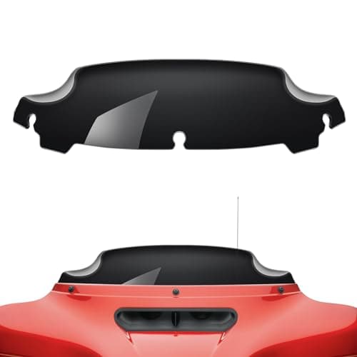 Amazicha Black 45 Wave Windshield Windscreen Compatible for Harley Davidson Touring Electra Glide Street Glide 2014 2015 2016 2017 2018 2019 2020 2021 2022 2023