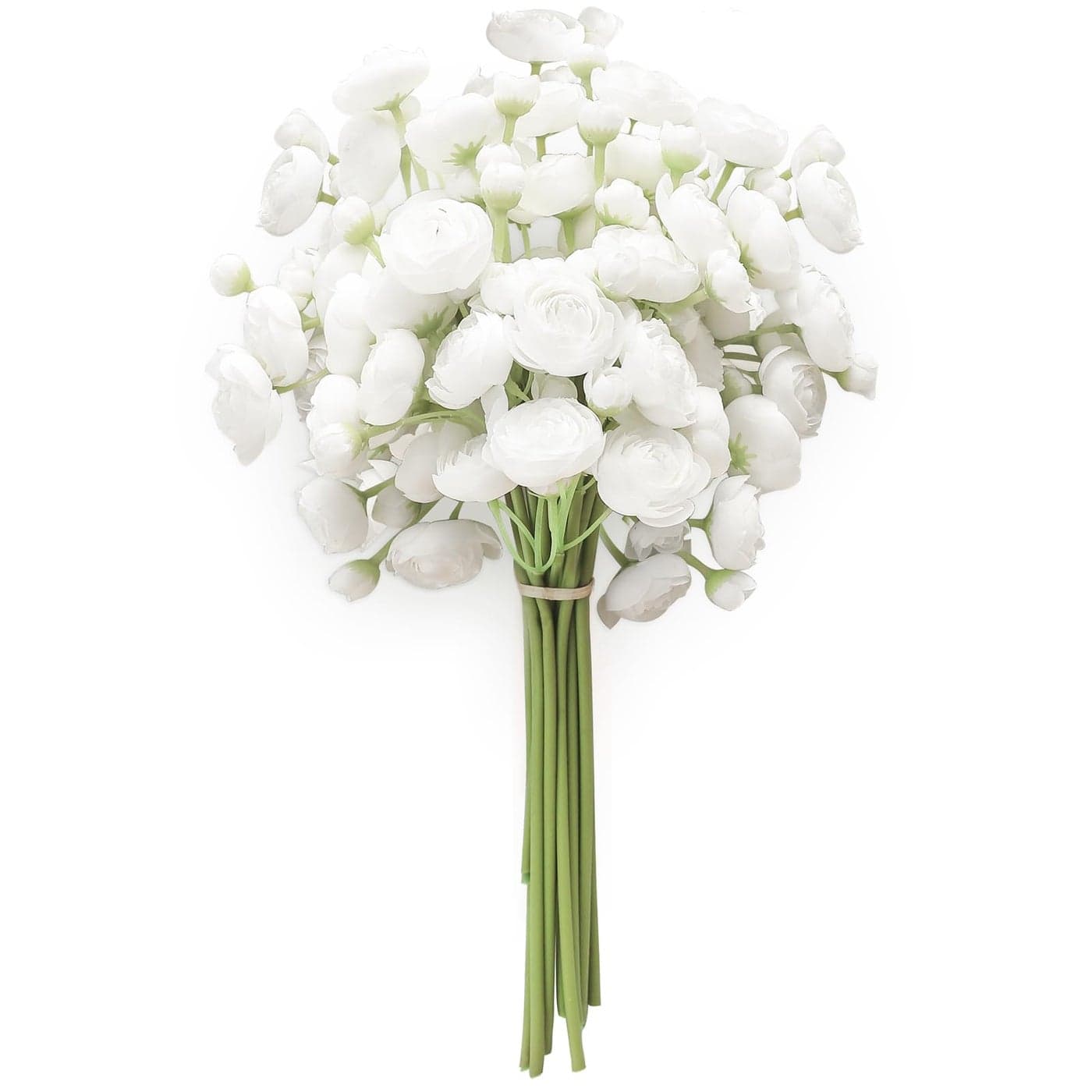 Floroom Ranunculus Artificial Flowers 18 Pcs White Faux Silk Mini Ranunculus Bulk Fake Wedding Filler Flowers for DIY Bouquets Centerpieces Bridal Shower Decorations Arrangements
