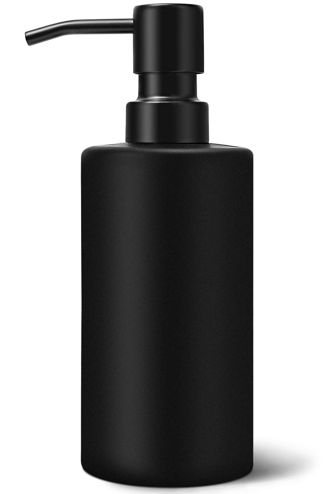 GMISUN Black Soap Dispenser, Hand Soap Dispenser for Bathroom, Dish Dispenser for Kitchen, 12 fl oz/350ml Glass Soap Bottle with Stainless Steel Pump, Modern Refillable Liquid Lotion Dispenser