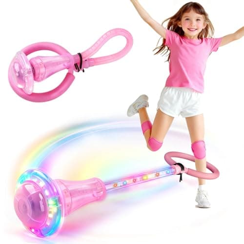 Dolanus Skip Toys for 512 Year Old Kids Girls Birthday Gifts for Age 5 6 7 8 9 10 11 12 Outdoor Outside Sports Games Girls Toys Age 68 813 Portable Colorful Flash Wheel Swing Ball Pink