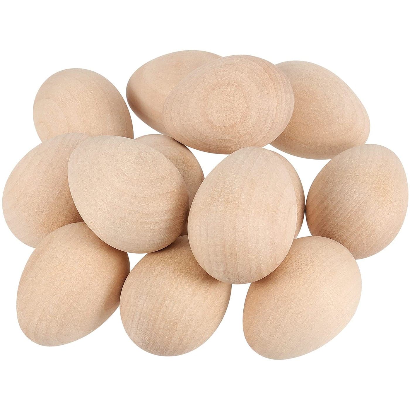 SHEUTSAN 40 Pack 212 x 134 Inches Wooden Eggs Unfinished Wood Easter Eggs for Crafts Home Decoration