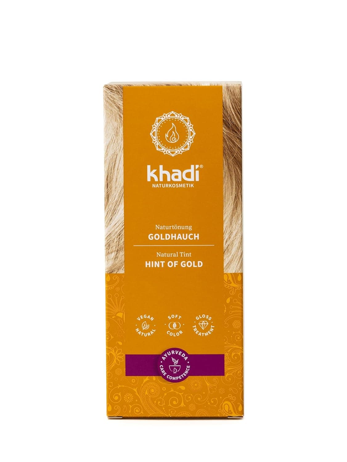khadi Ayurvedic Natural Hair Color 100 herbal vegan PPD chemical free certified natural cosmetics for healthy hair HINT OF GOLD 1 Pack 1 x 35oz