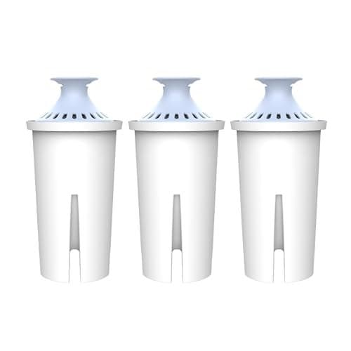 AQUA CREST Alkaline Water Filter, Intended for Brita® Pitchers and Dispensers, Everyday, UltraMax, Metro+, XL and More, NSF Certified, 2 Months, 3 Count, Mineralized Alkaline Water, Increases Water PH