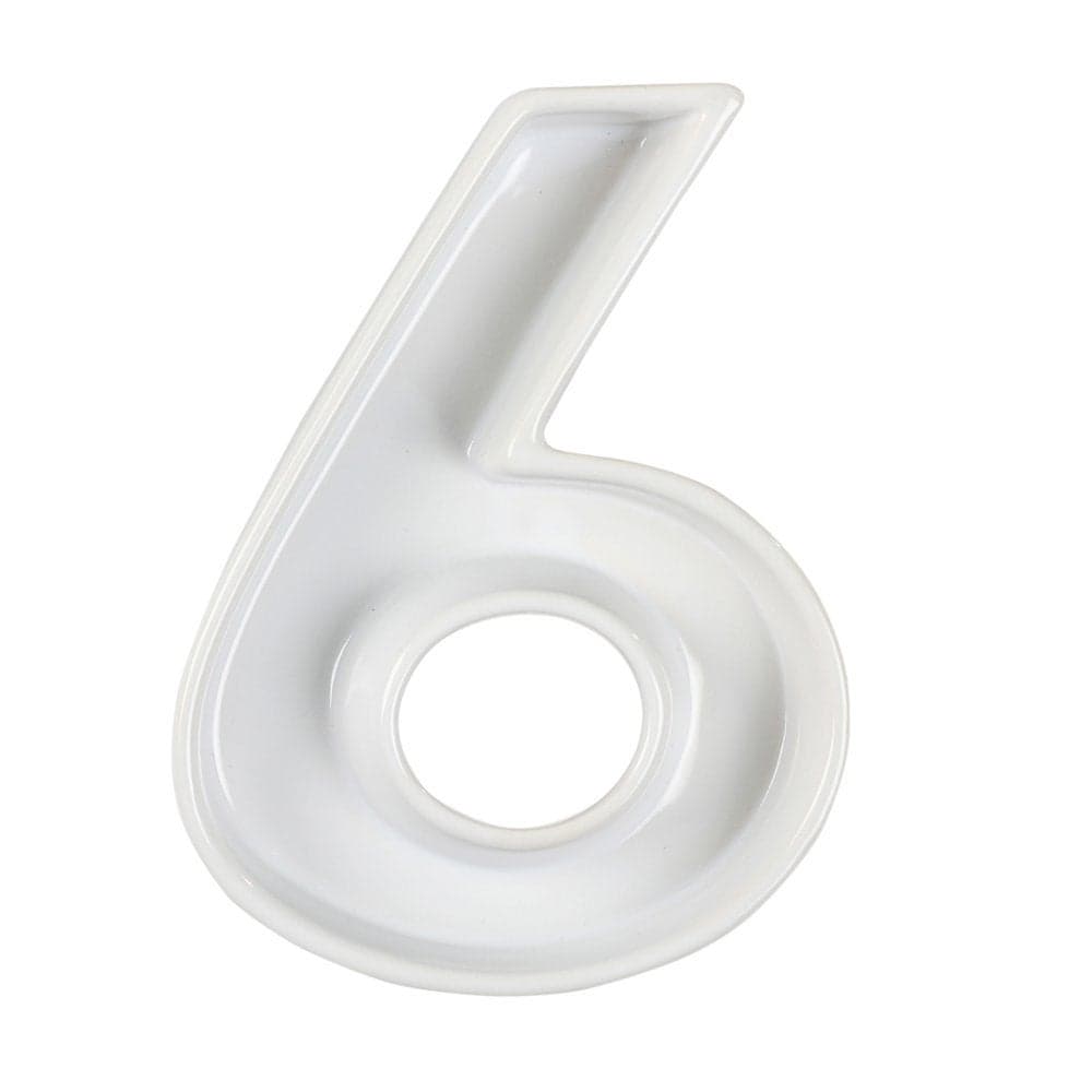 Ivy Lane Design Ceramic Dish Tray Number 6 White