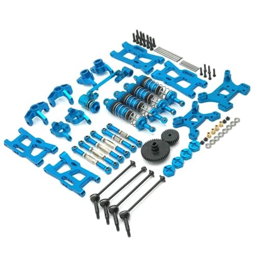 ZDingTech Wltoys 144001 124017 Upgrade Parts kit 13in1 Metal KitWltoys 144001 144010 144011 124017 V2 Upgrades PartsWltoys 124019 124016 24018 RC Car Parts Upgrades Metal Kit 2Blue