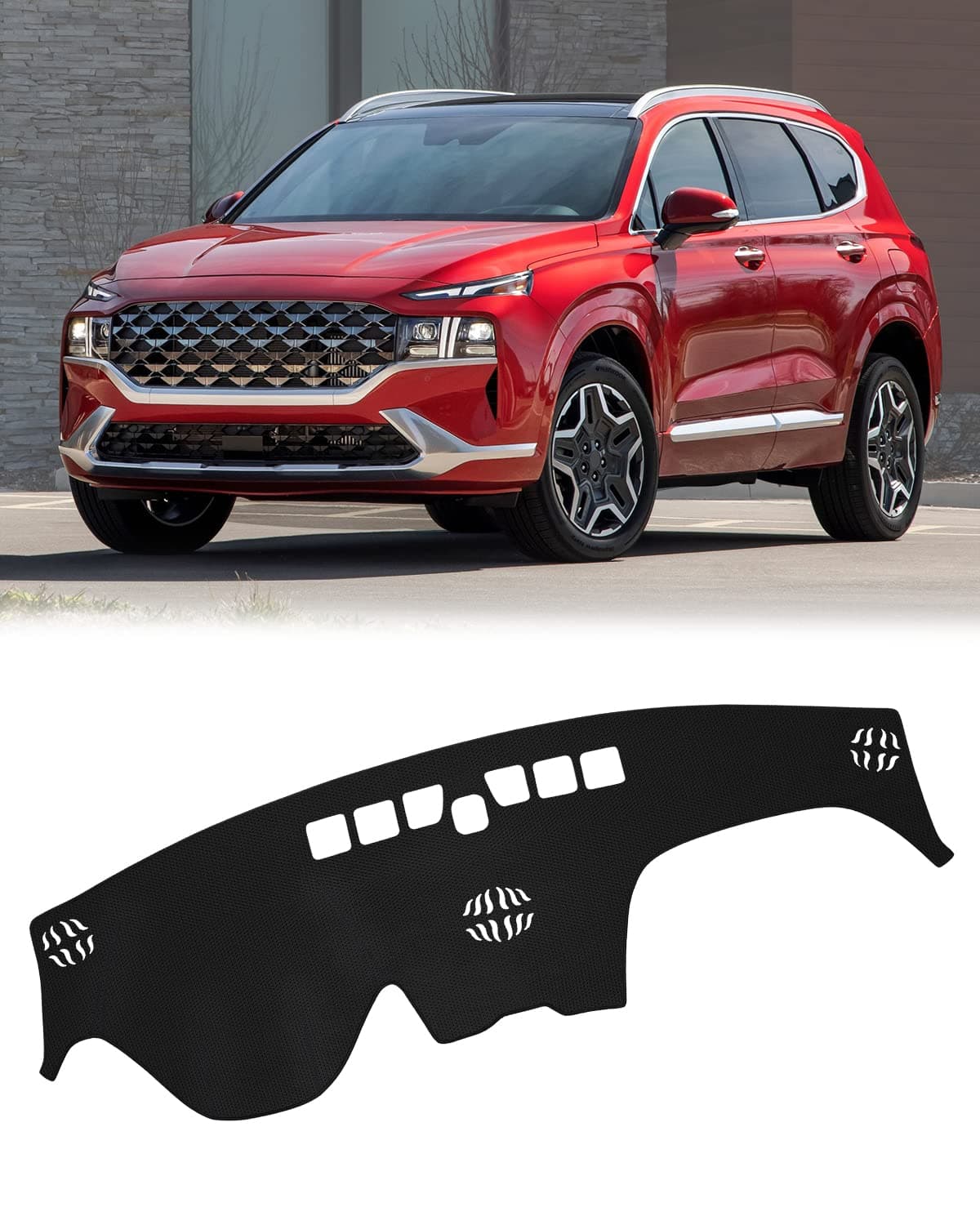 FIILINES Dash Cover Compatible with Hyundai Santa Fe 20192023 Dashboard Mat Cover Sunshade Nonslip Mesh Protector No Glare