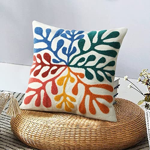 Merrycolor Boho Abstract Matisse Throw Pillow Covers 18x18 Soft Tufted Colorful Pillow Covers Mid Century Aesthetic Art Modern Boho Pillows Decorative Throw Pillow Case for Couch Living Room Bed