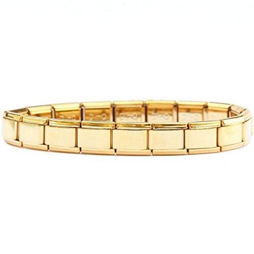 Shiny Goldtone Starter Bracelet for Italian Charms (with 18 Links) Standard 9mm Size
