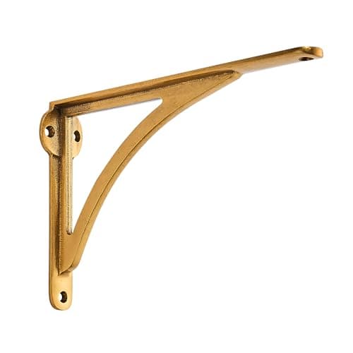 Khtumeware 100 Solid Brass Decorative Shelf Brackets 10inch WallMounted Shelving Brackets 2Pack Antique Brass Vintage Metal Shelf Bracket Victorian Wall Bracket