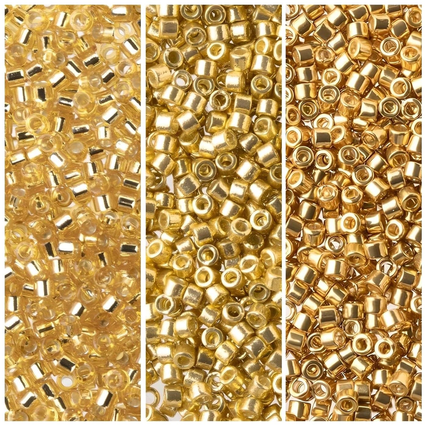 Miyuki Delica Seed Beads Bundle Size 110 Gold Metallic Palette Collection DB42 DB410 DB1832