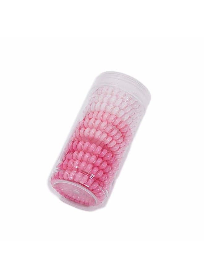 10 Pcs Spiral Rubber Hair Ties and Holders - Elastic Coil Hair Bands, No Crease Ponytail Holders for Women with Thick Hair (Pink)