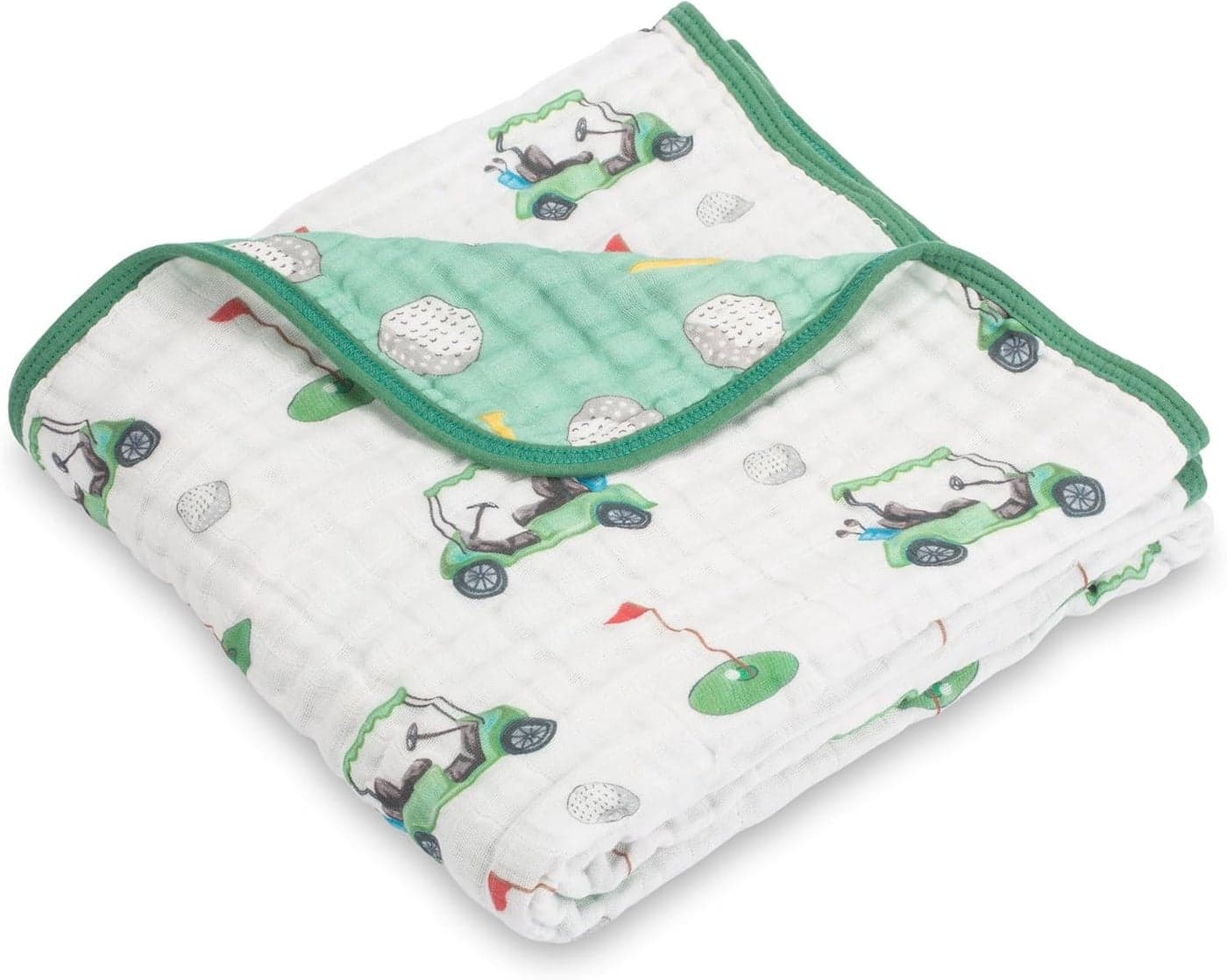 LollyBanks Muslin Baby Blanket 100 Organic Cotton Muslin Quilt Lightweight Toddler Blanket for Boys and Girls 6 Layers Baby Blankets 47x 47 Soft Nursery Receiving Blankets Golf Print