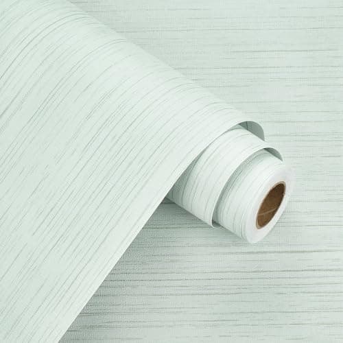 WESTICK Green Grasscloth Peel and Stick Wallpaper Self Adhesive Textured Contact Paper for Walls Cabinets Accent Wall Paper for Bedroom Living Room Camper Stick on Greeny Wallpaper 15.8 x 78 in